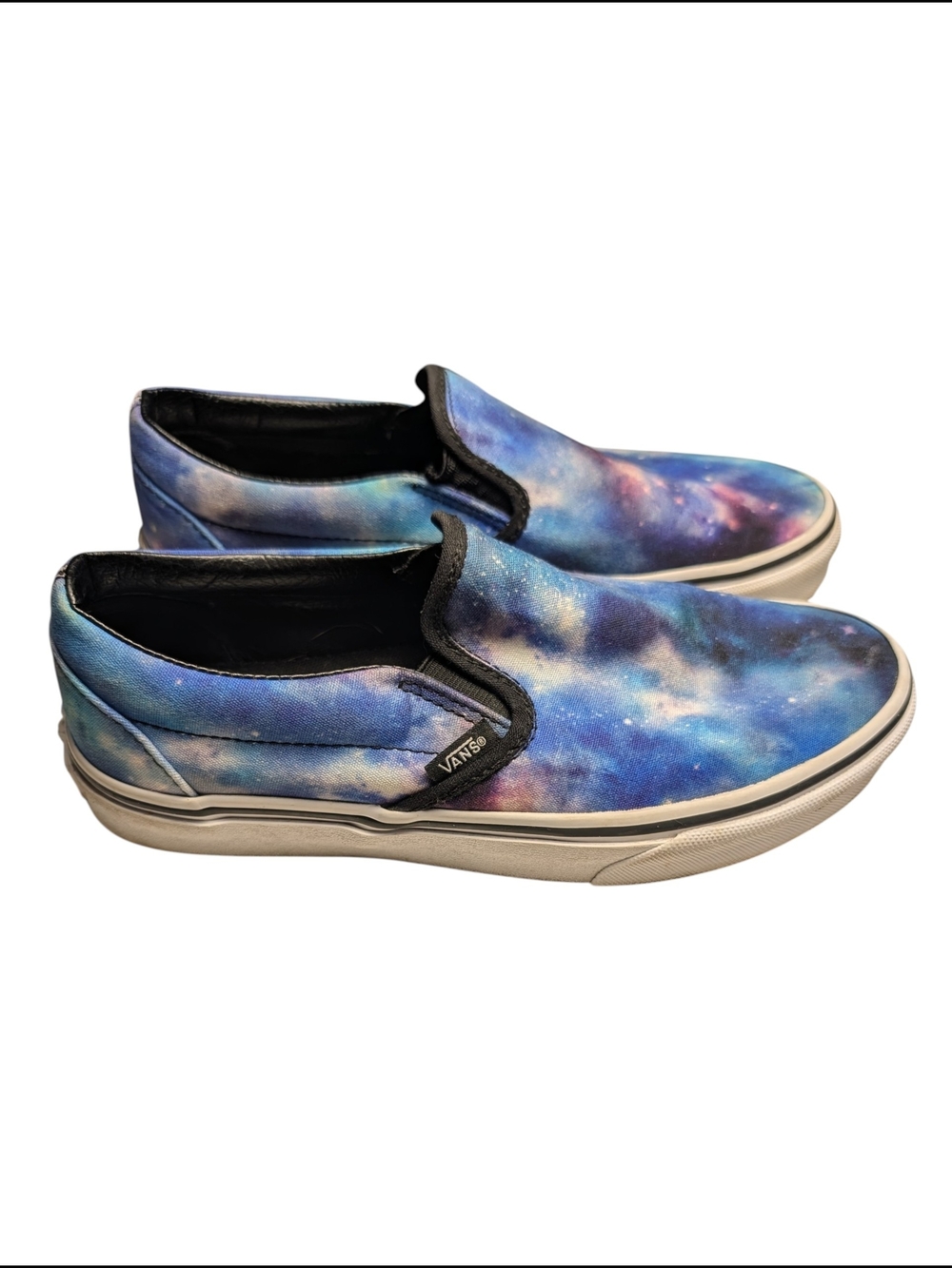 Vans Galaxy Print Slip-On Sneakers in Blue, Purple, White
